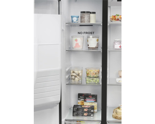 HAIER HSR5918DIPB Side-by-Side koelkast, BxHxD 90,8 x 177,5 x 65,9 cm, koelvak 333 l, vriesvak 178 l, zwart