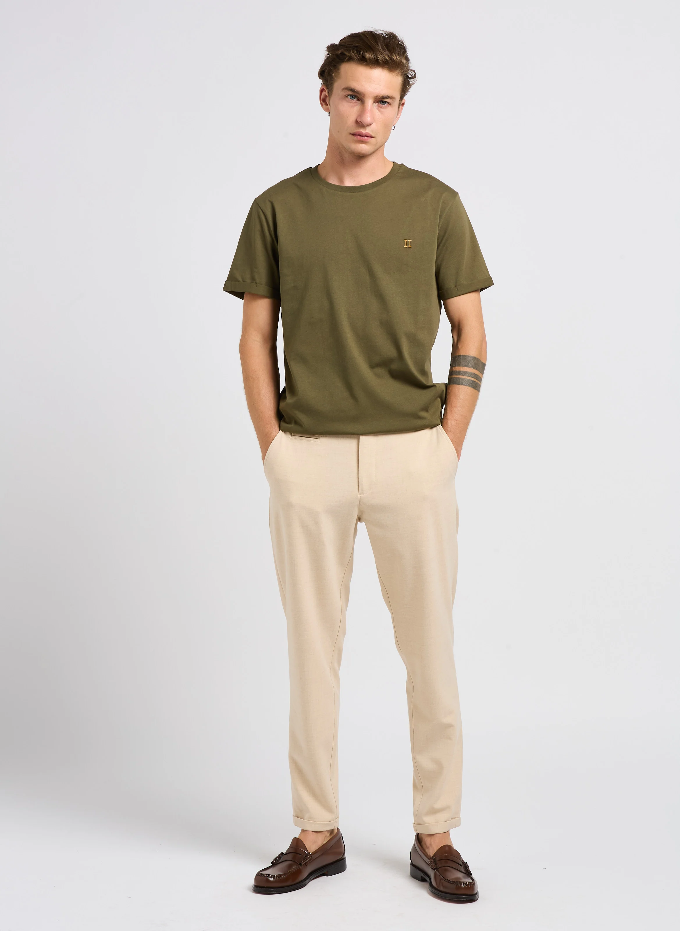 COMO - Pantalon de costume en fibres recyclées mélangées | Marron