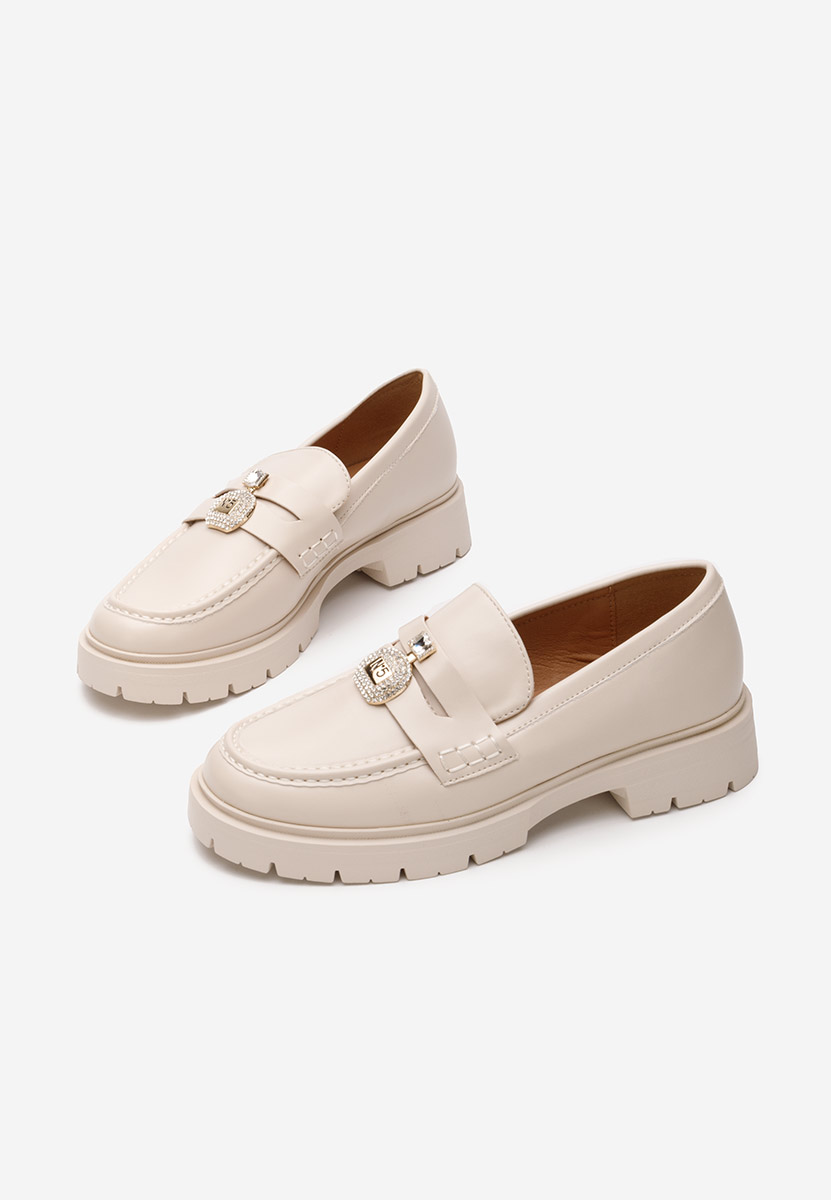 Mocassins à semelle épaisse beige Asuna V2