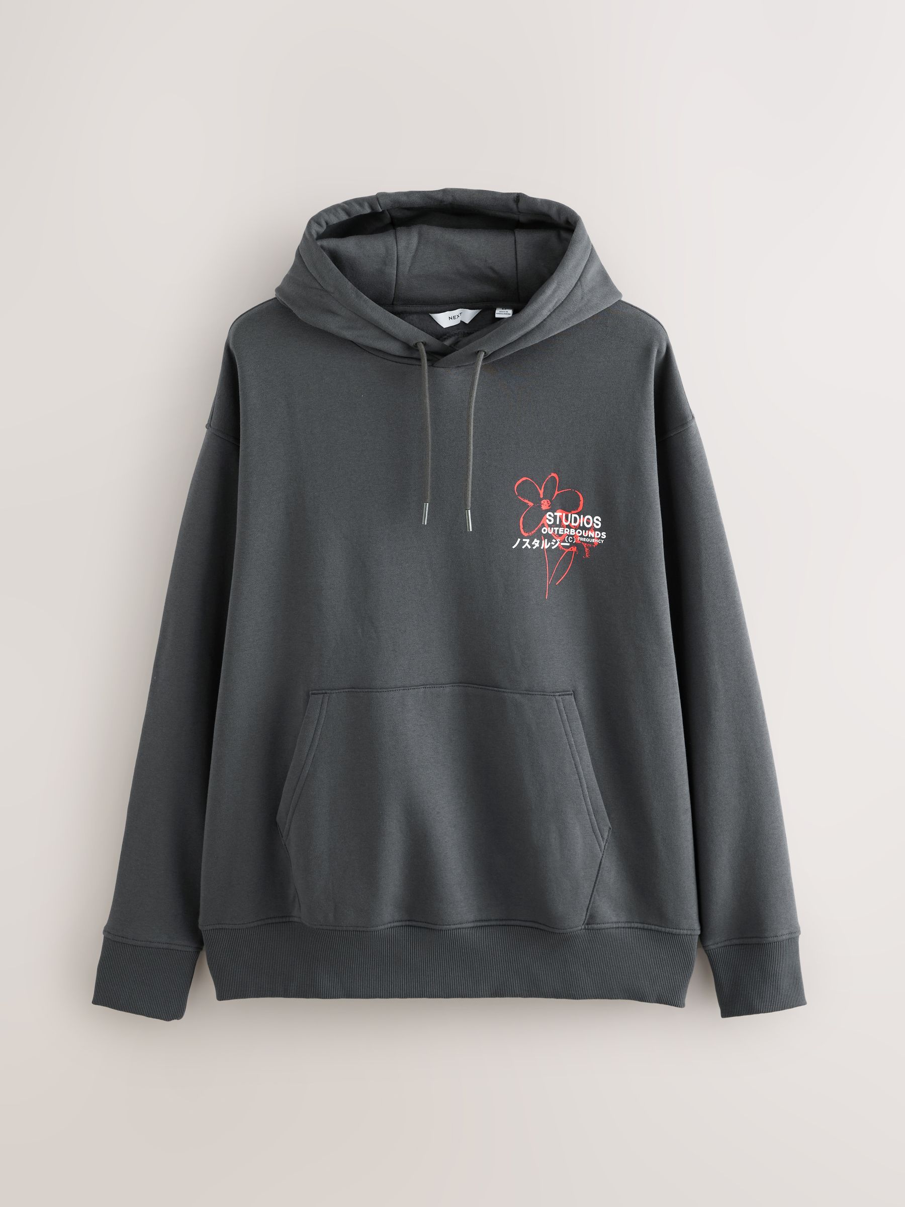 Leisteen grijs - Hoodie met grafische print