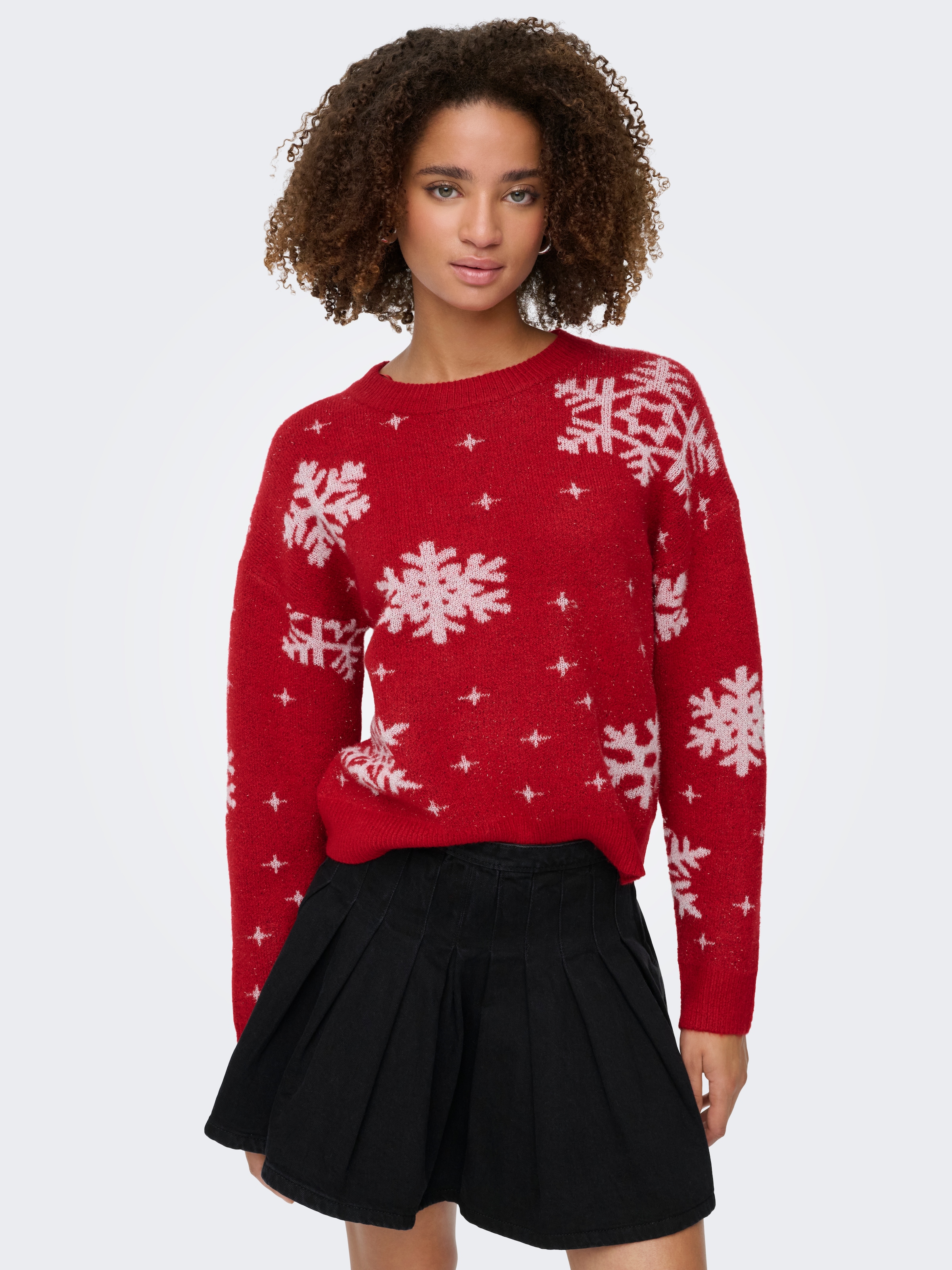 ONLY Weihnachtspullover »ONLXMAS ROLFA LS ONECK SNOWFLAKES KNT«