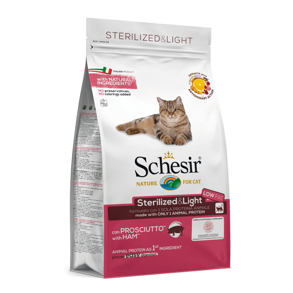 Schesir Kattenvoer Dry Sterilized Ham400 gr