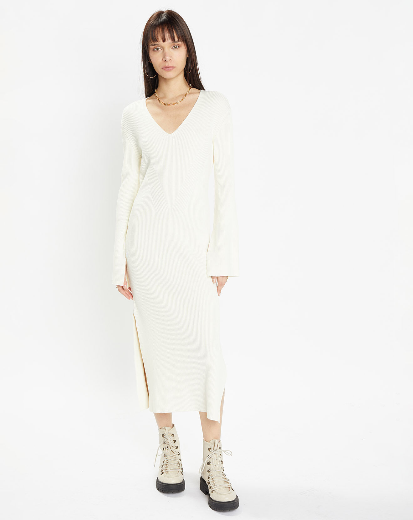 Zapa Robe en Laine mélangée Reda écrue