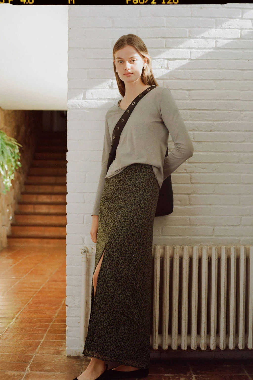 MANGO TEEN maxi rok groen