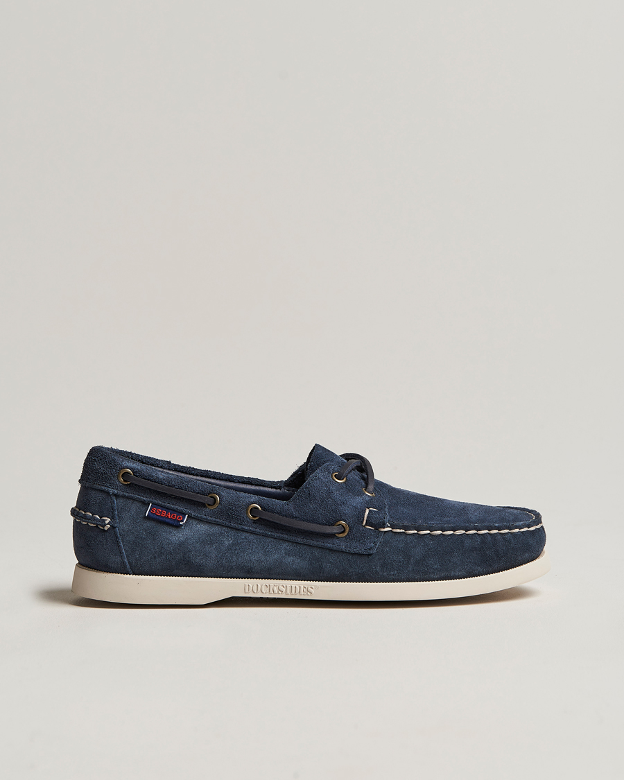 Sebago Docksides Suede Boat Shoe Blue Navy