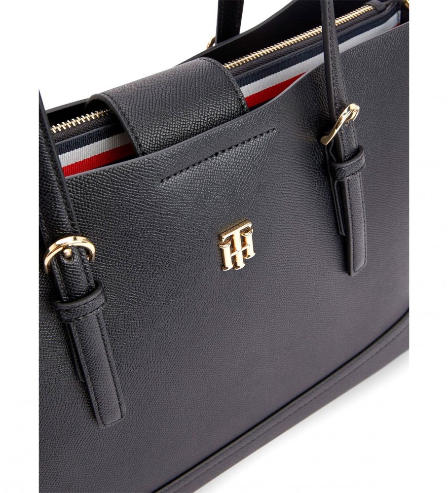 Bolsa tote média Tommy Hilfiger Timeless, preta.