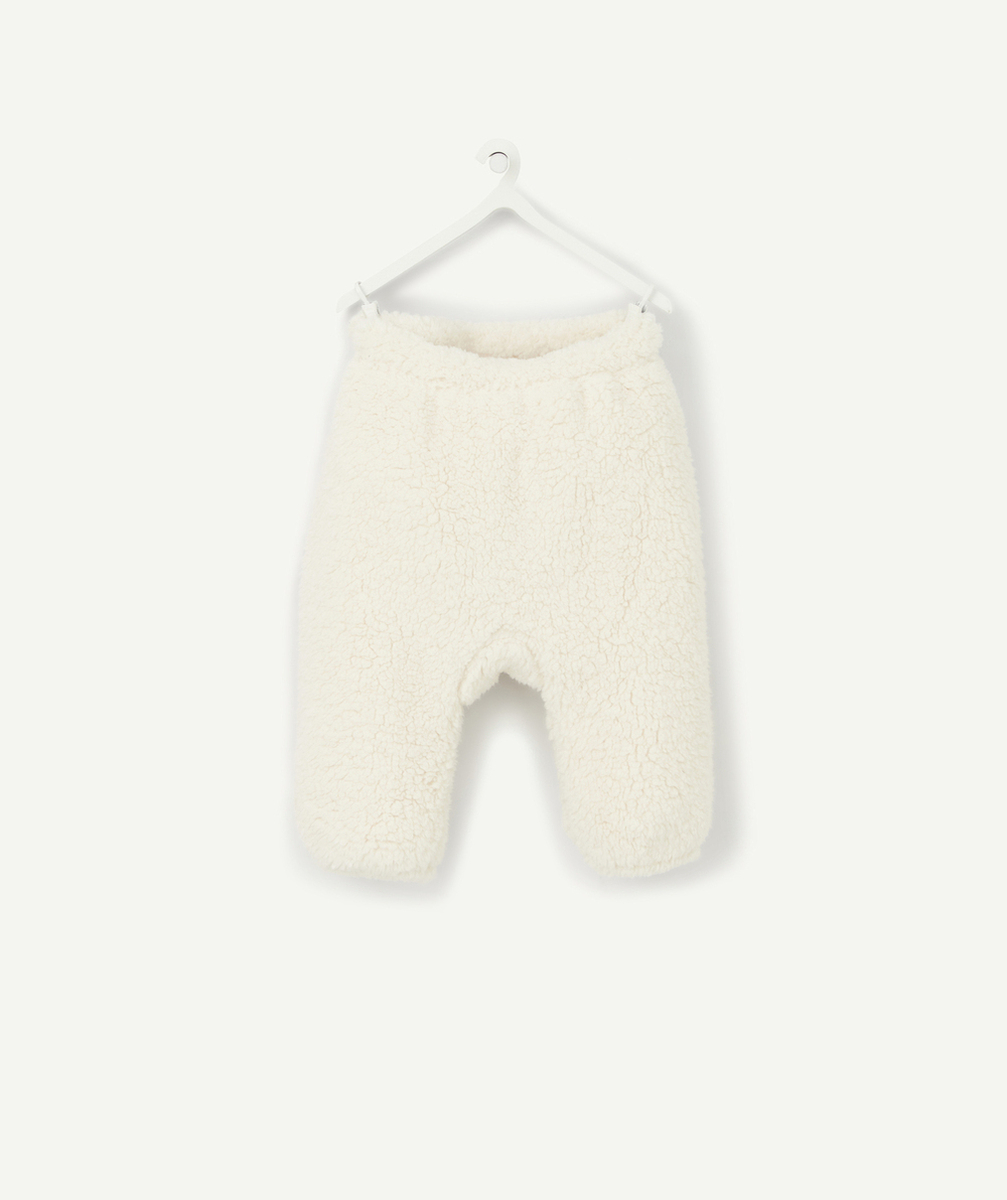 PANTALON SAROUEL ÉCRU EN SHERPA BÉBÉ