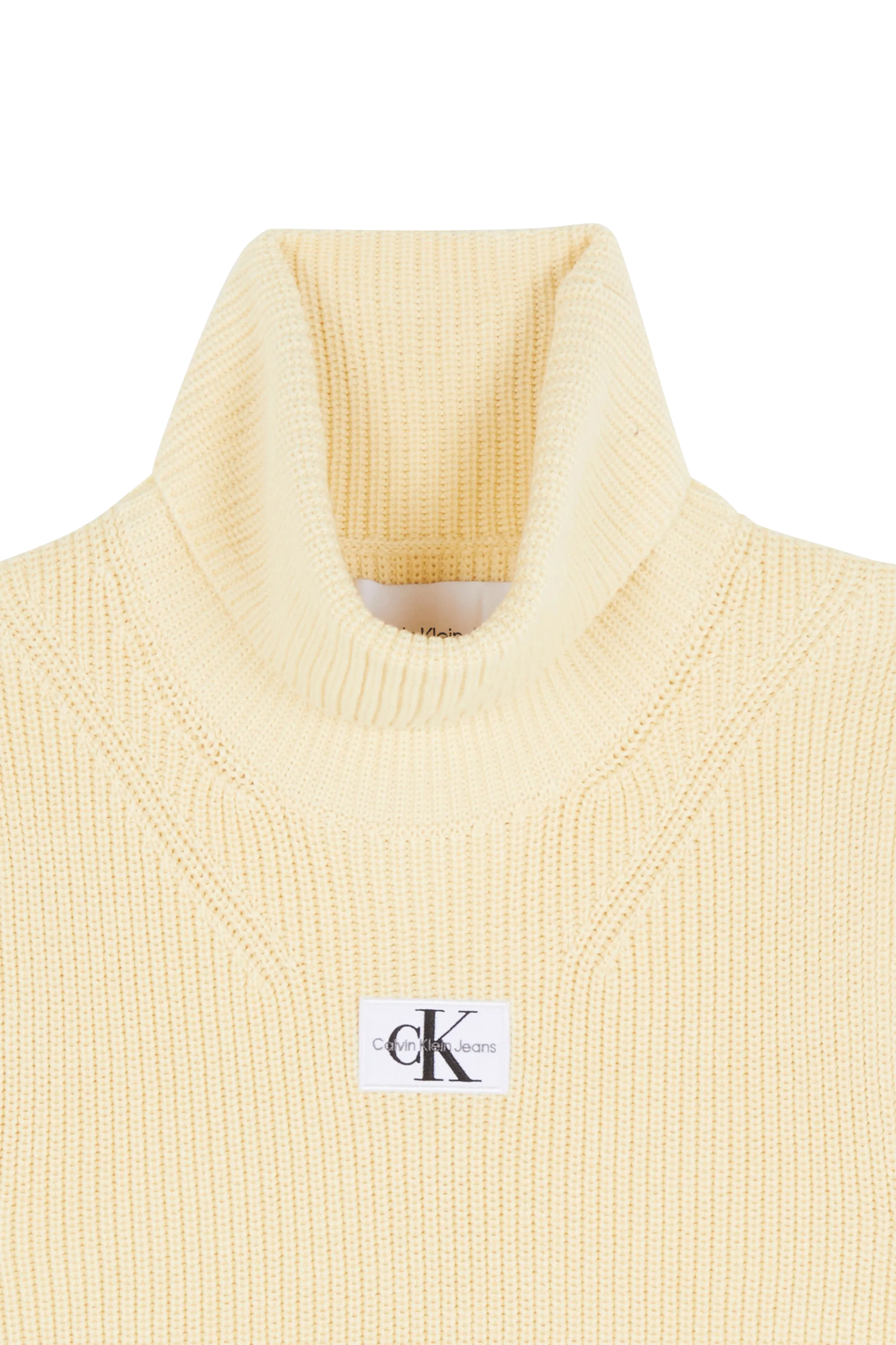 CALVIN KLEIN JEANS Pull WOVEN LABEL SWEATER Jaune
