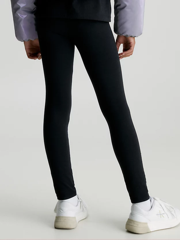 Leggings de algodão elástico com logotipo