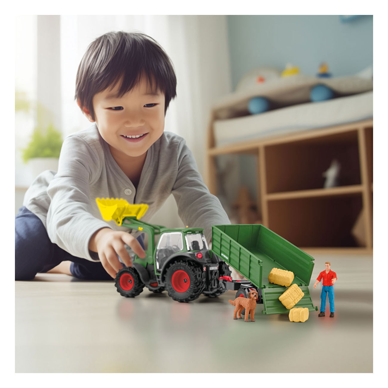 schleich FARM WORLD Tractor met Aanhanger 42608