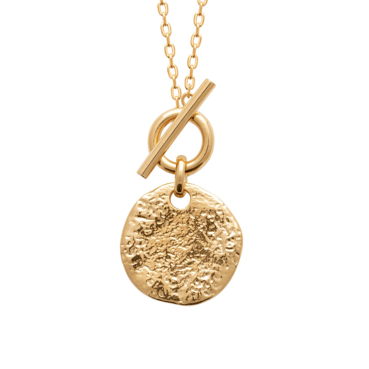 Collier Brillaxis plaqué or anneau et médaille