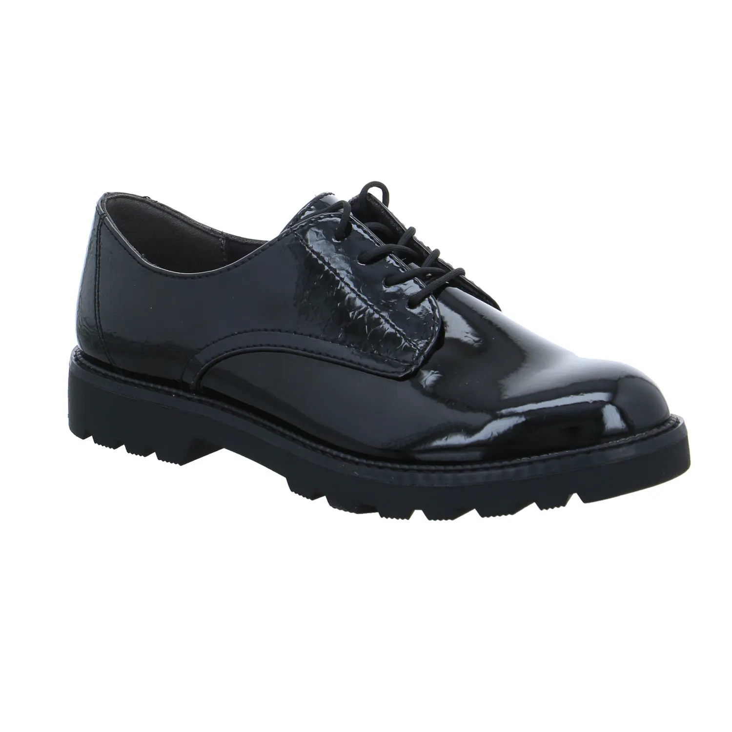 TAMARIS Schnürschuh Schwarz Lederimitat