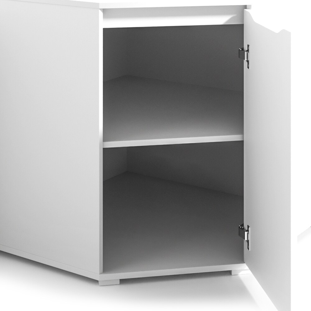 VICCO Eck Kommode RUBEN Weiß Sideboard Mehrzweckschrank Schrank Kleiderschrank