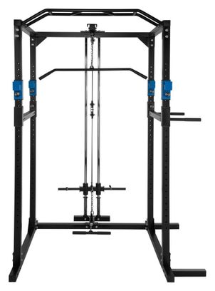 Cage de musculation acier rack de musculation station de fitness noir/bleu 08_0000428
