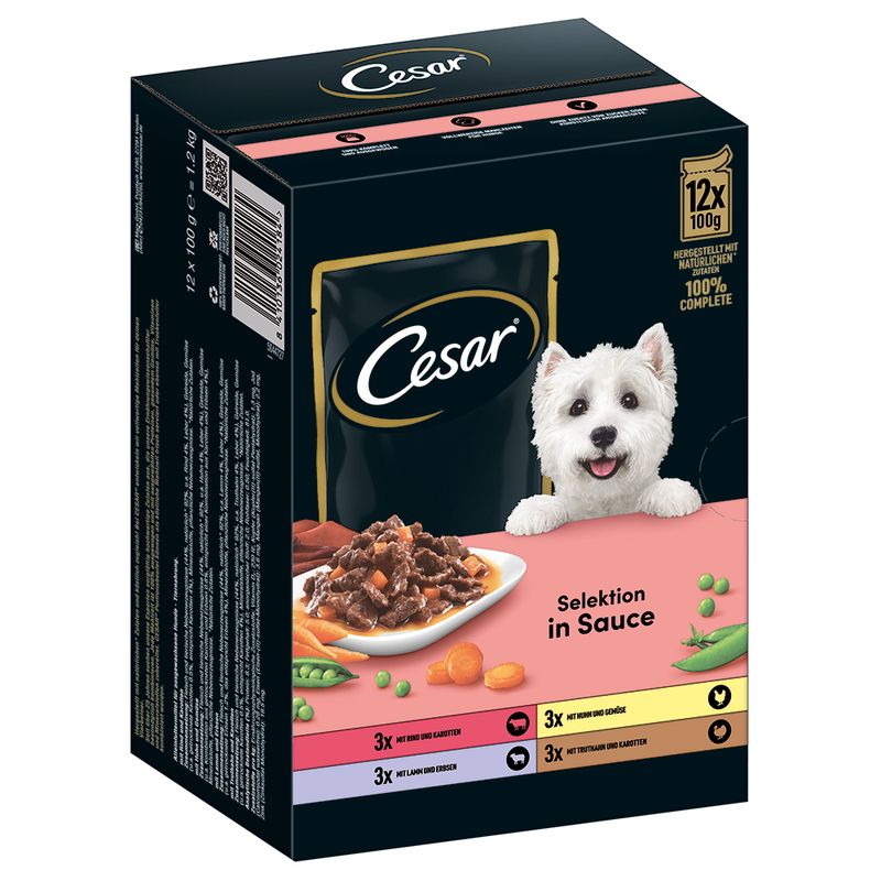 Cesar Sélection en sauce viande et légumes pour chien