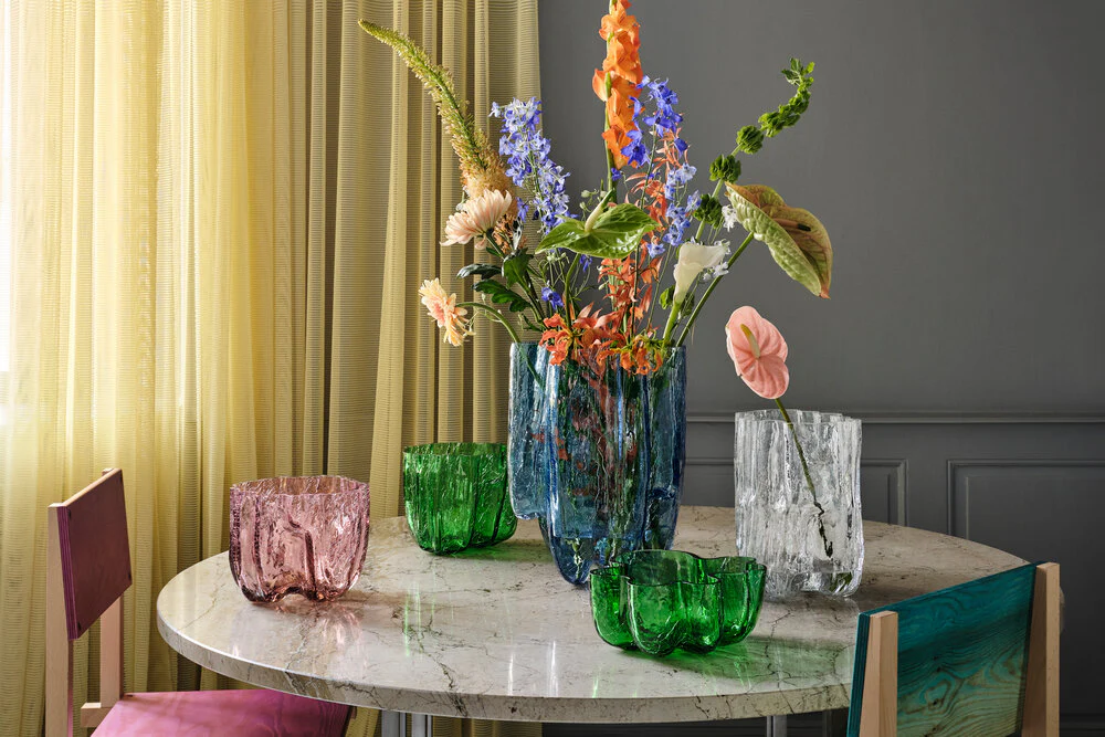 Kosta Boda  Crackle vase, circular - H27 cm.