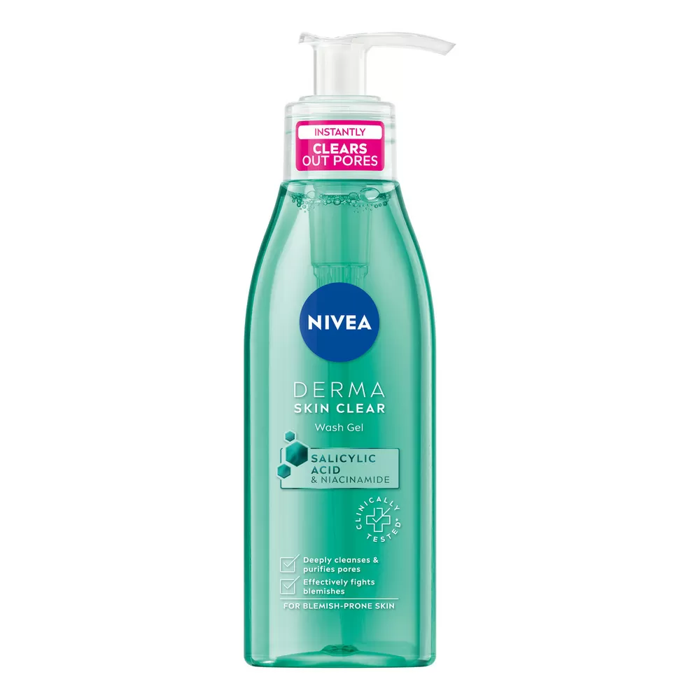 Nivea Derma Skin Clear Wash Gel - 150 ml.