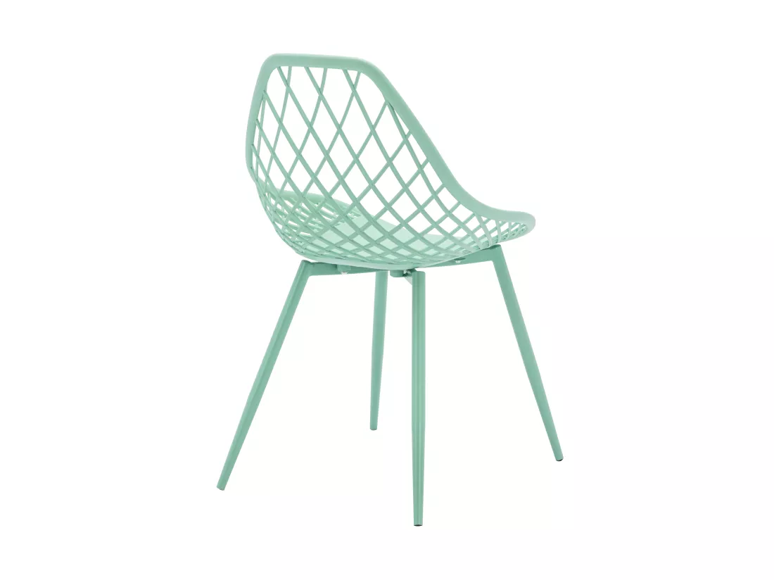 Lot de 2 chaises de jardin en polypropylène avec pieds en métal - Vert Amande - MALAGA de MYLIA
