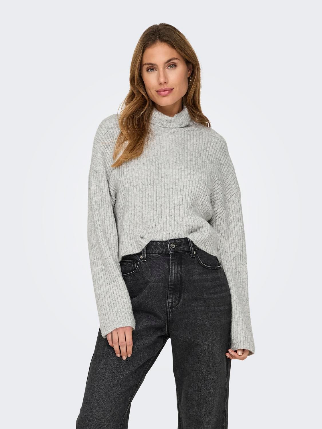 ONLMELANIE Strickpullover Light Grey Melange