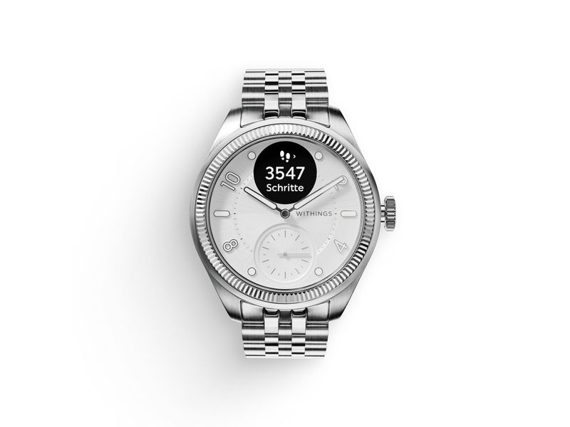 Withings ScanWatch Nova Brilliant Edition Titanium Silver Fortschrittliche Hybridsmartwatch