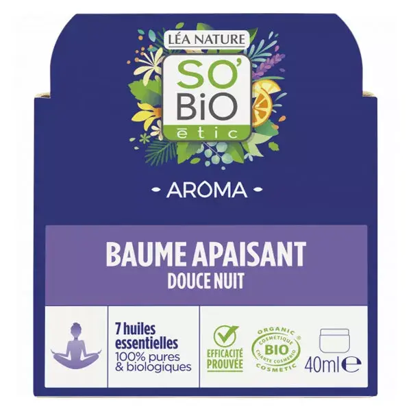 Bálsamo Relaxante para Dormir Orgânico So'Bio Étic Aroma 40ml