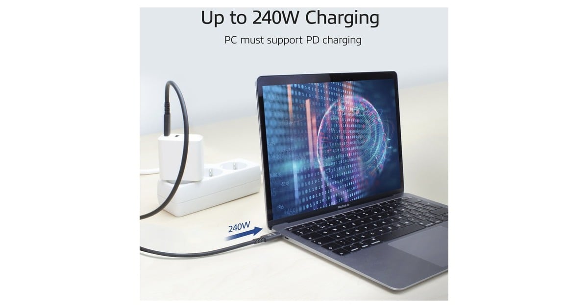 ACT ConnectivityUSB4® 20Gbps aansluitkabel C male - C male 1 meter USB-IF gecertificeerd  (Zwart)