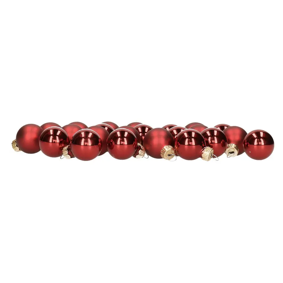 Othmar Decorations kerstballetjes glas -24x -donkerrood -2,5 cm