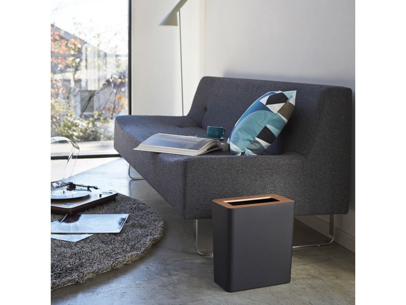 Yamazaki Papierkorb RIN 10 l, Schwarz Mülleimer