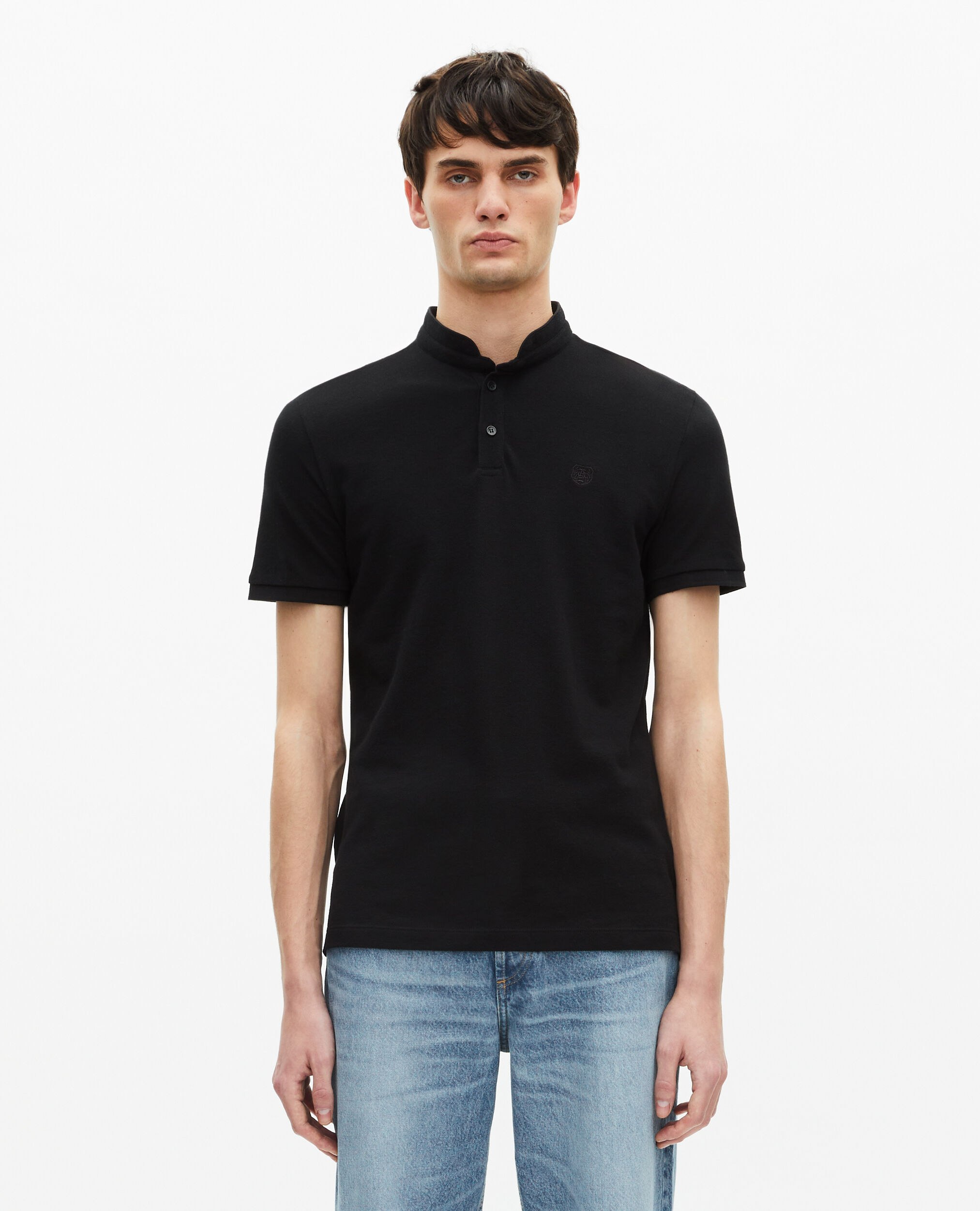 Polo en coton noir