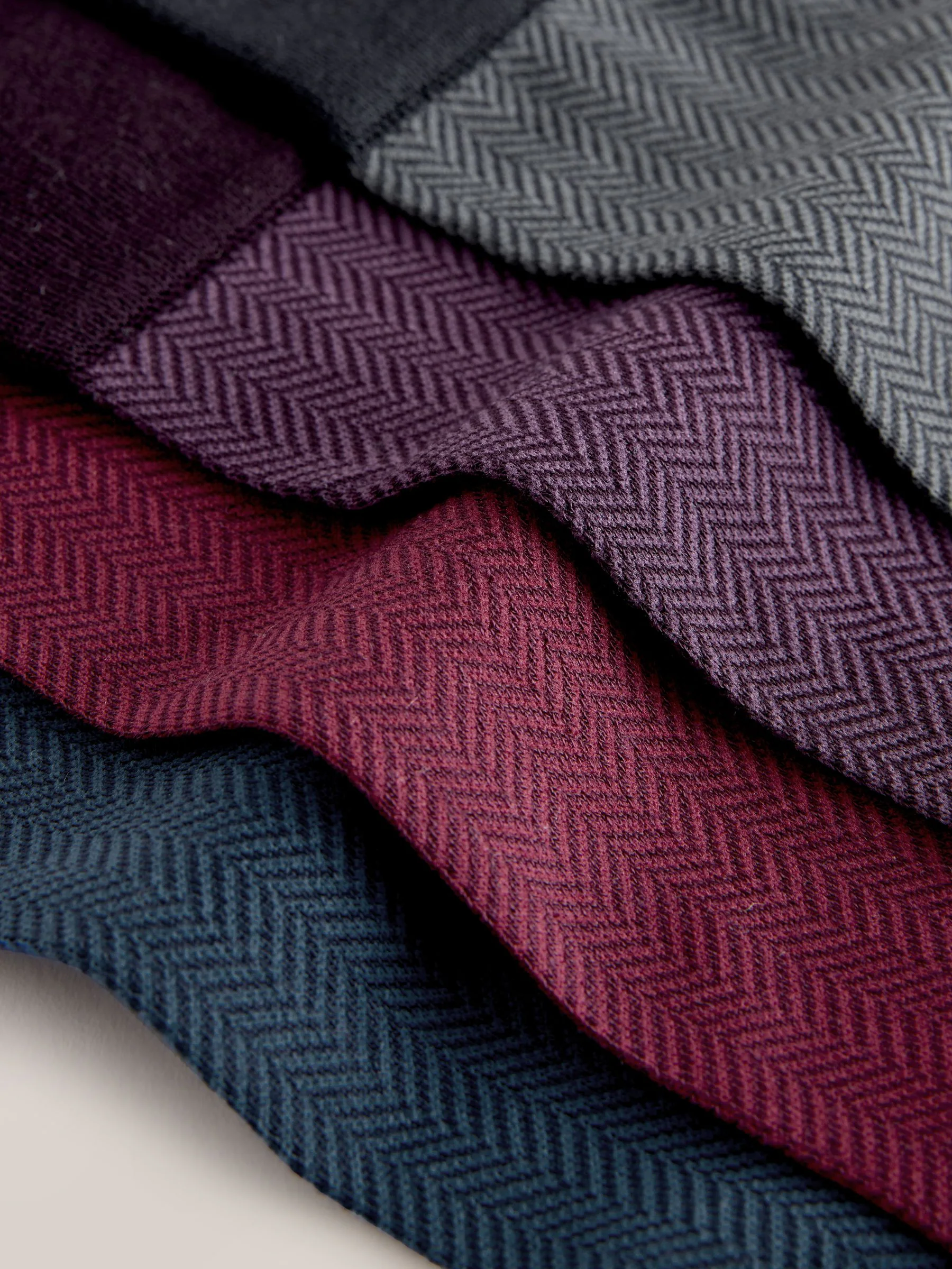 Rood/groen/blauw met visgraatmotief - Modal Signature sokken 4 paar