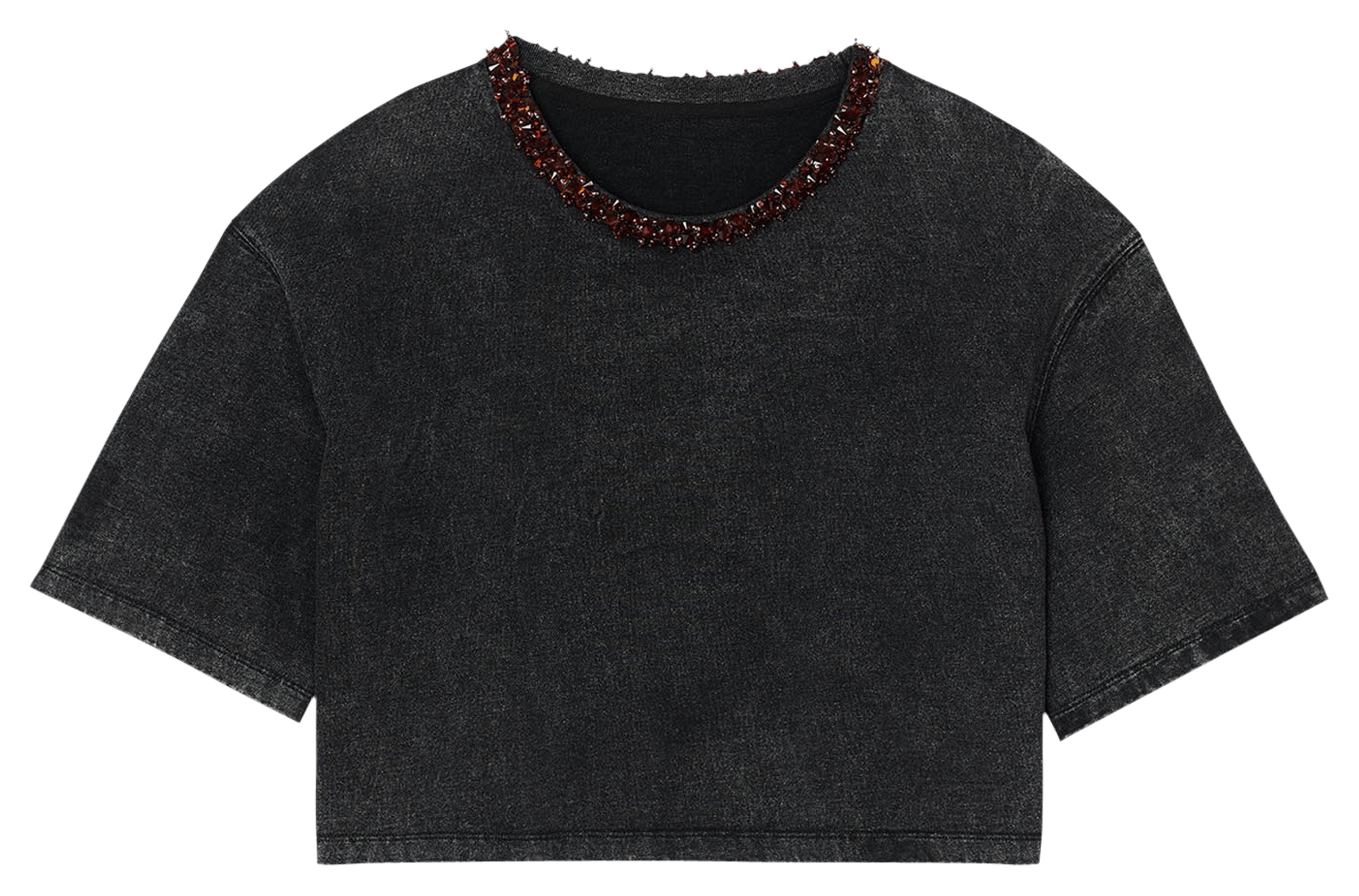 Tee-shirt col rond en coton | Noir