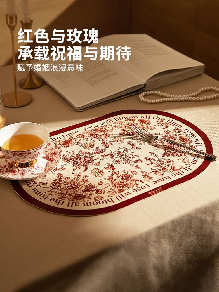 Koringa - Placemat / set met rozenprint