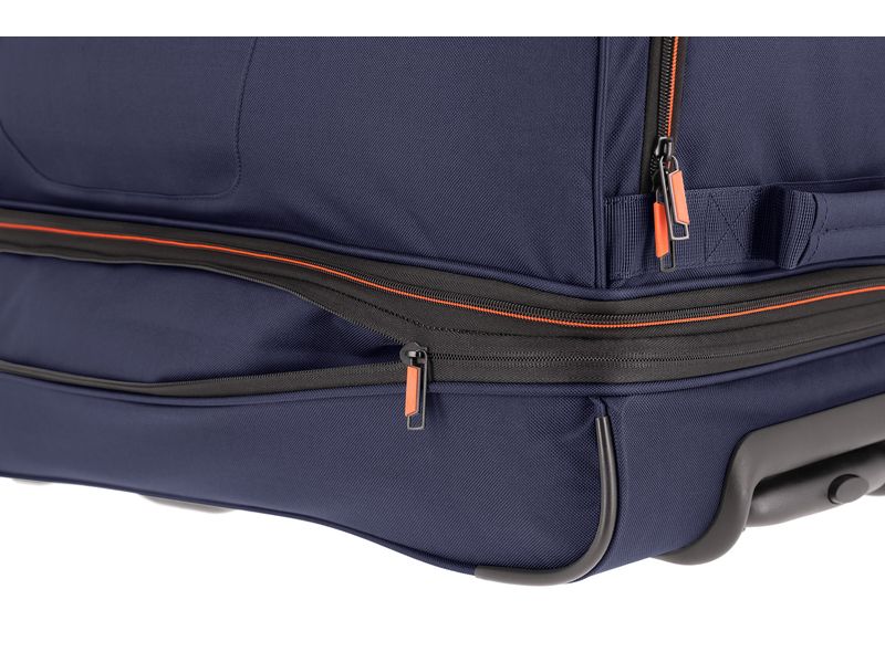 travelite Reisekoffer BASICS Marine 70 cm Sportliche Trolley Reisetasche für variable Gepäckmengen