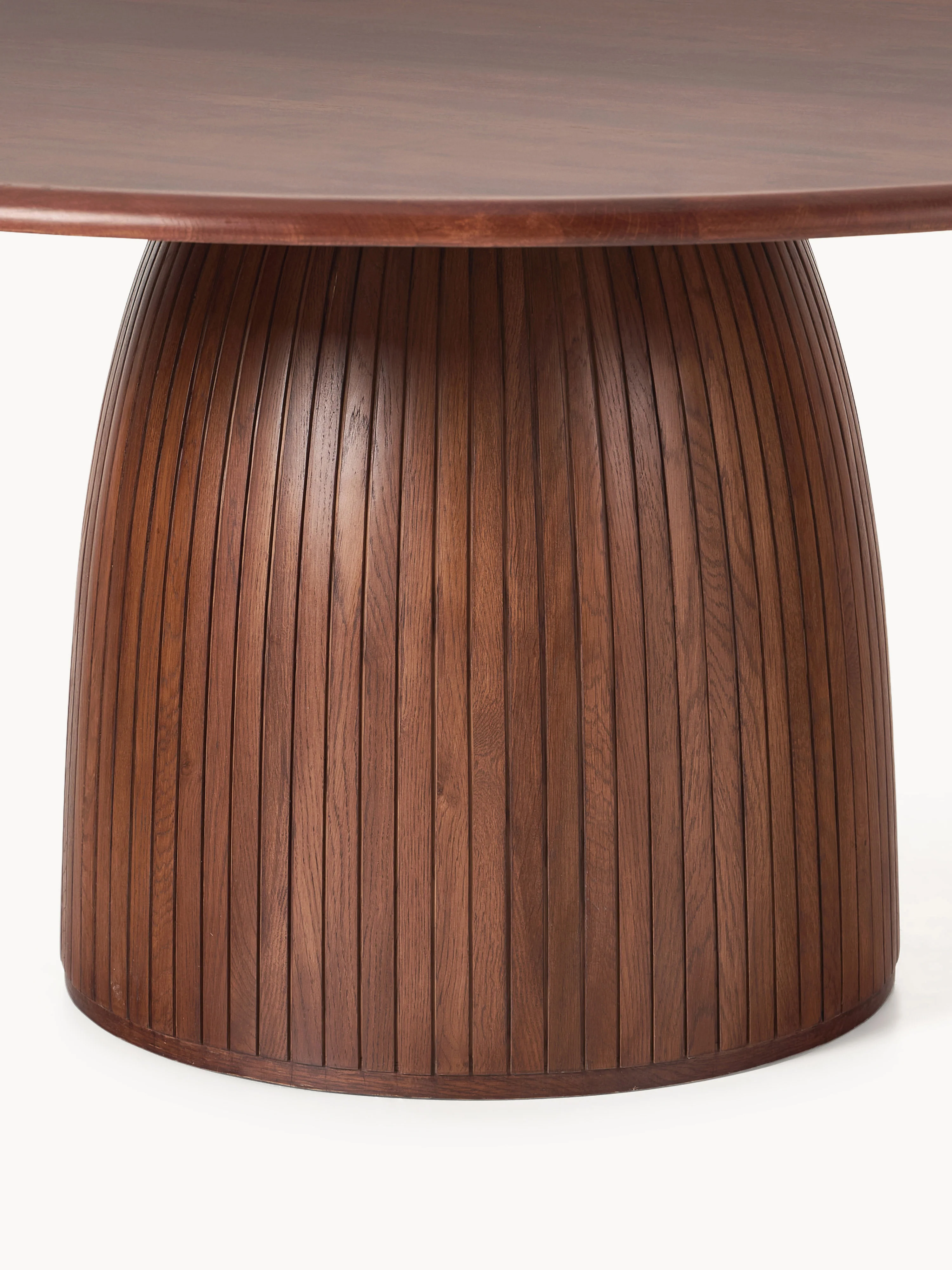 Ronde eettafel Nelly met groefstructuur, in verschillende formaten