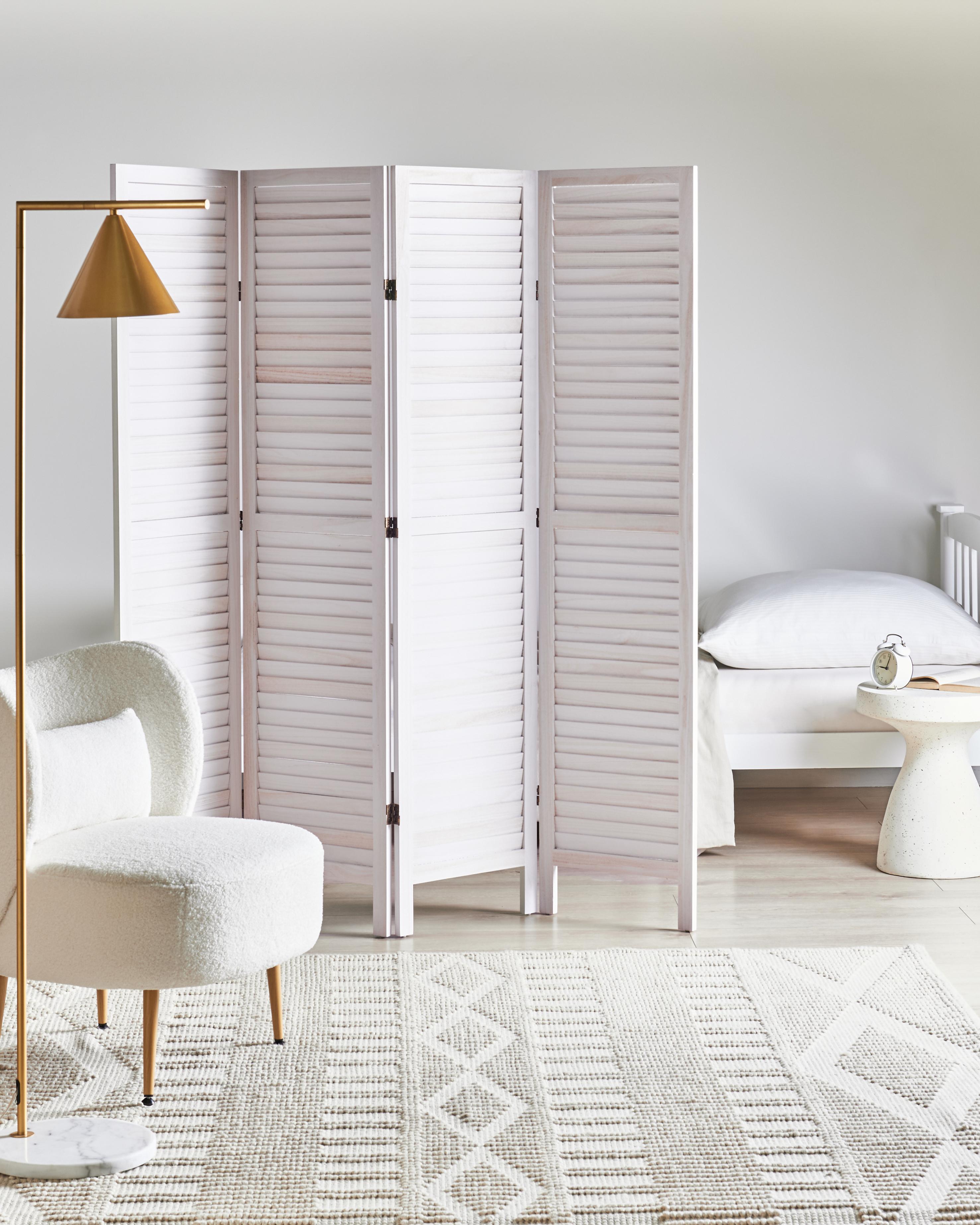 Roomdivider met 4 panelen AVENES Gebroken wit 163 cm 170 cm
