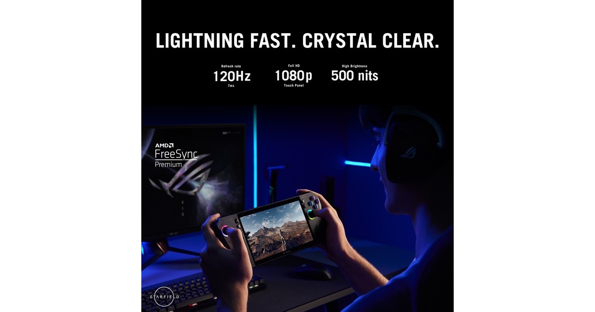 ASUSROG Ally X (RC72LA-NH007W) handheld game console  (Zwart, 24 GB | 1 TB | Wi-Fi 6E | BT | Win 11 | 120 Hz, Tweedekans)