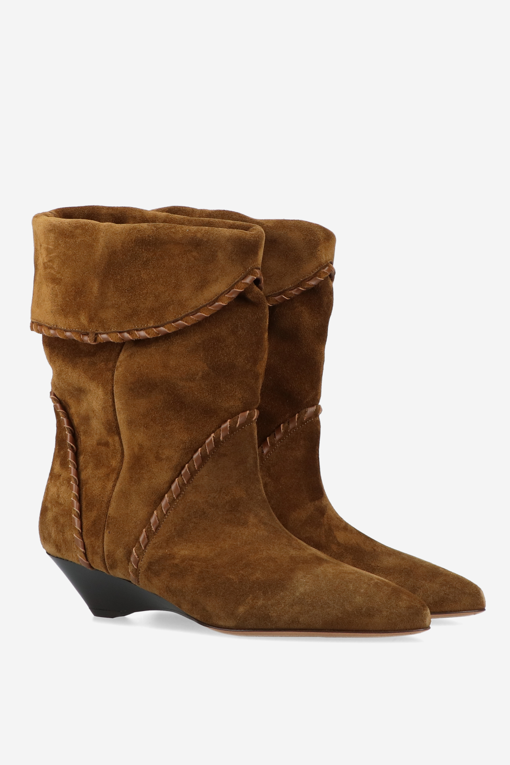 Edoa leather-trimmed suede boots
