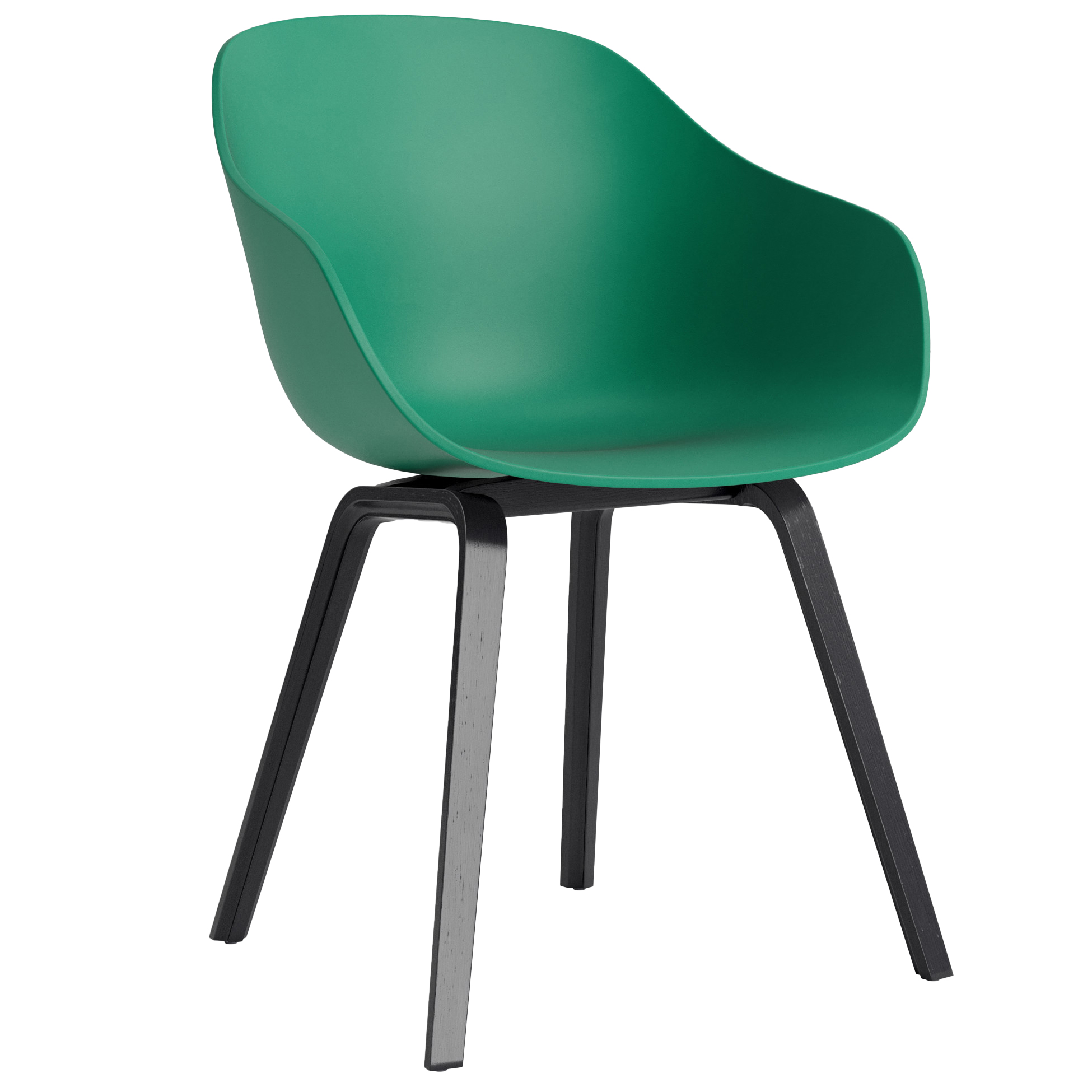 Eetkamerstoel AAC 222 zwart gelakt onderstel teal green 2.0