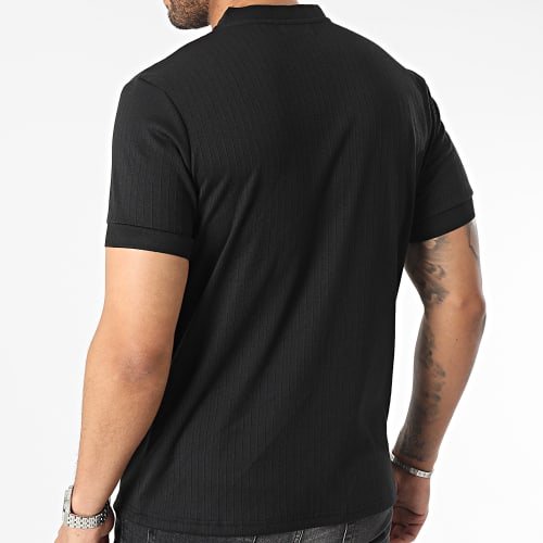 Polo Manches Courtes Col Zippé Noir