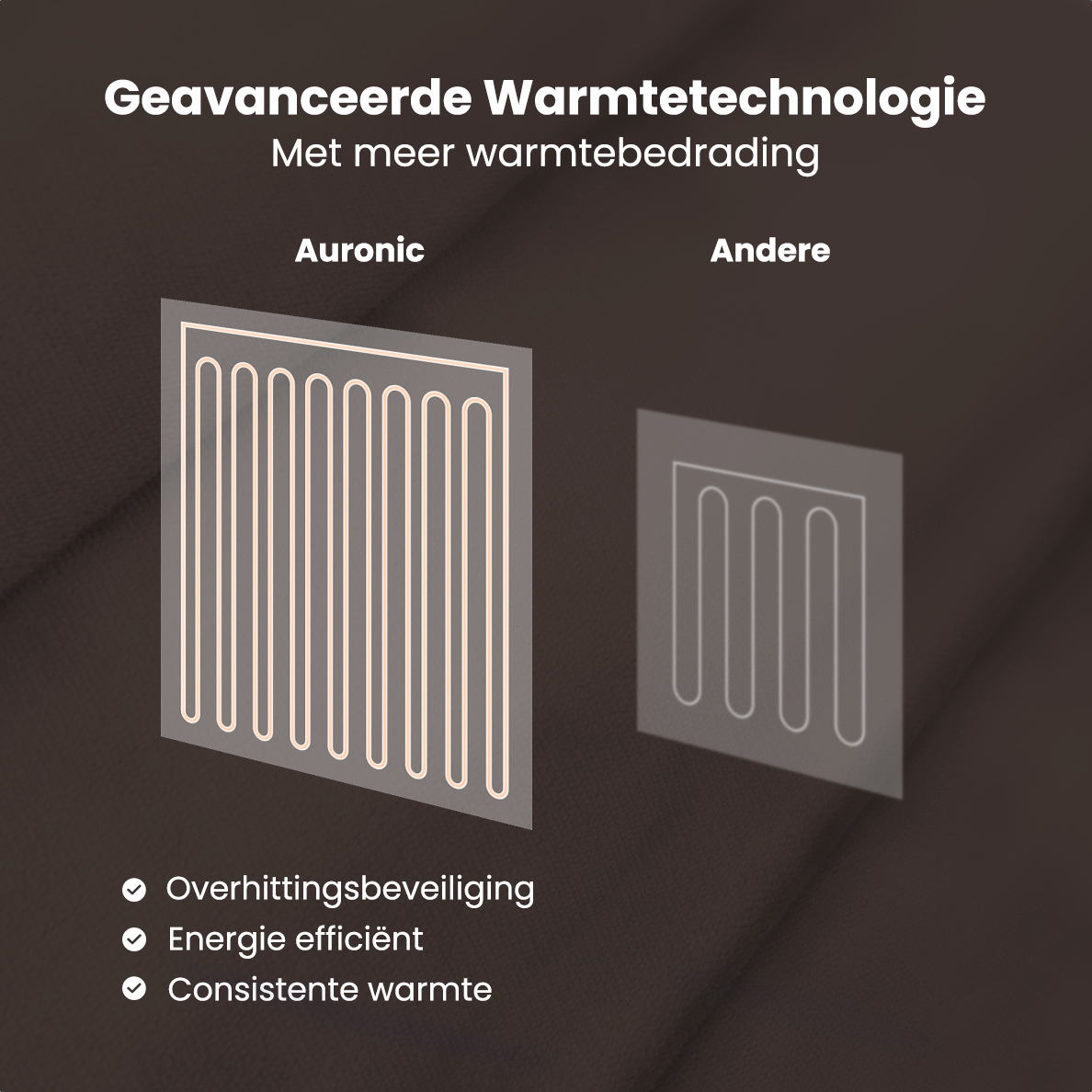 Auronic 200 x 180 cm elektrische deken - Brown