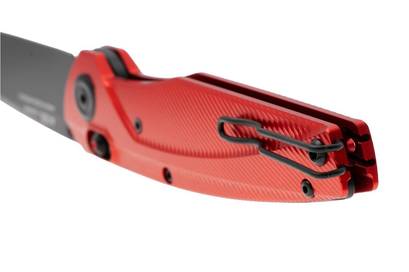 ANV A100 BB, A100-032 Black DLC Elmax, Red Aluminum, zakmes