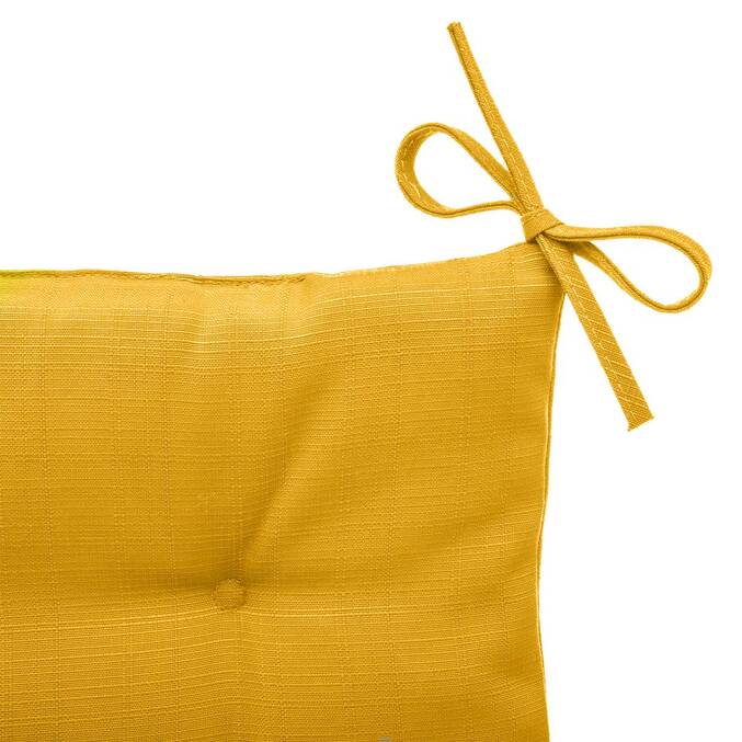 Galette de chaise carrée 4 points KORAI Jaune moutarde
