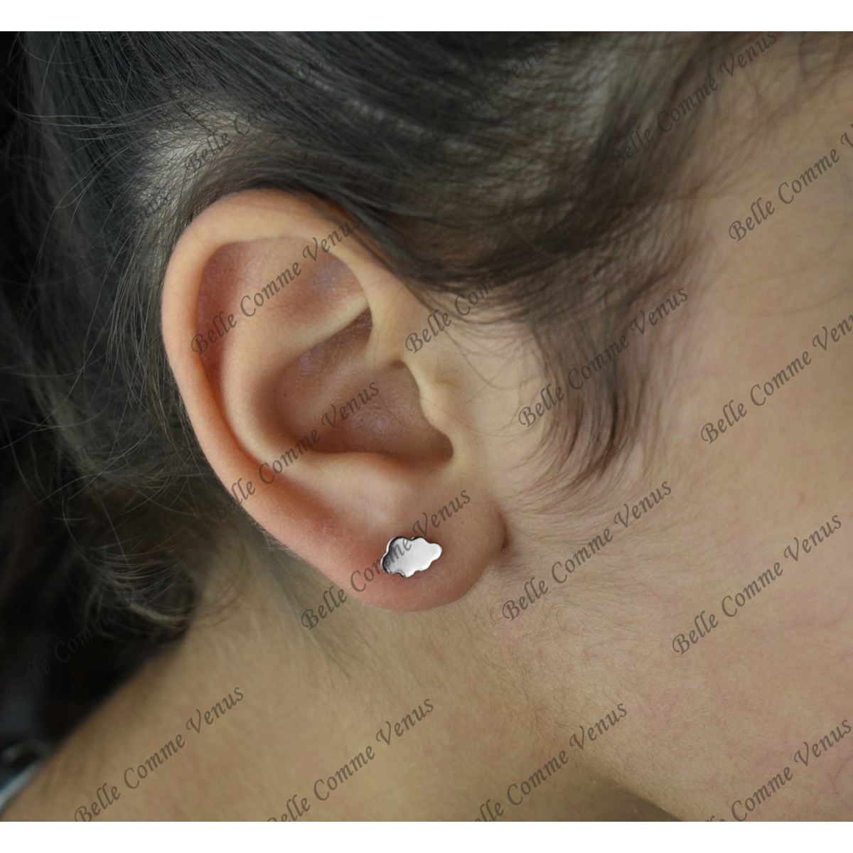 Boucles d'oreilles nuage Argent 925 Rhodié