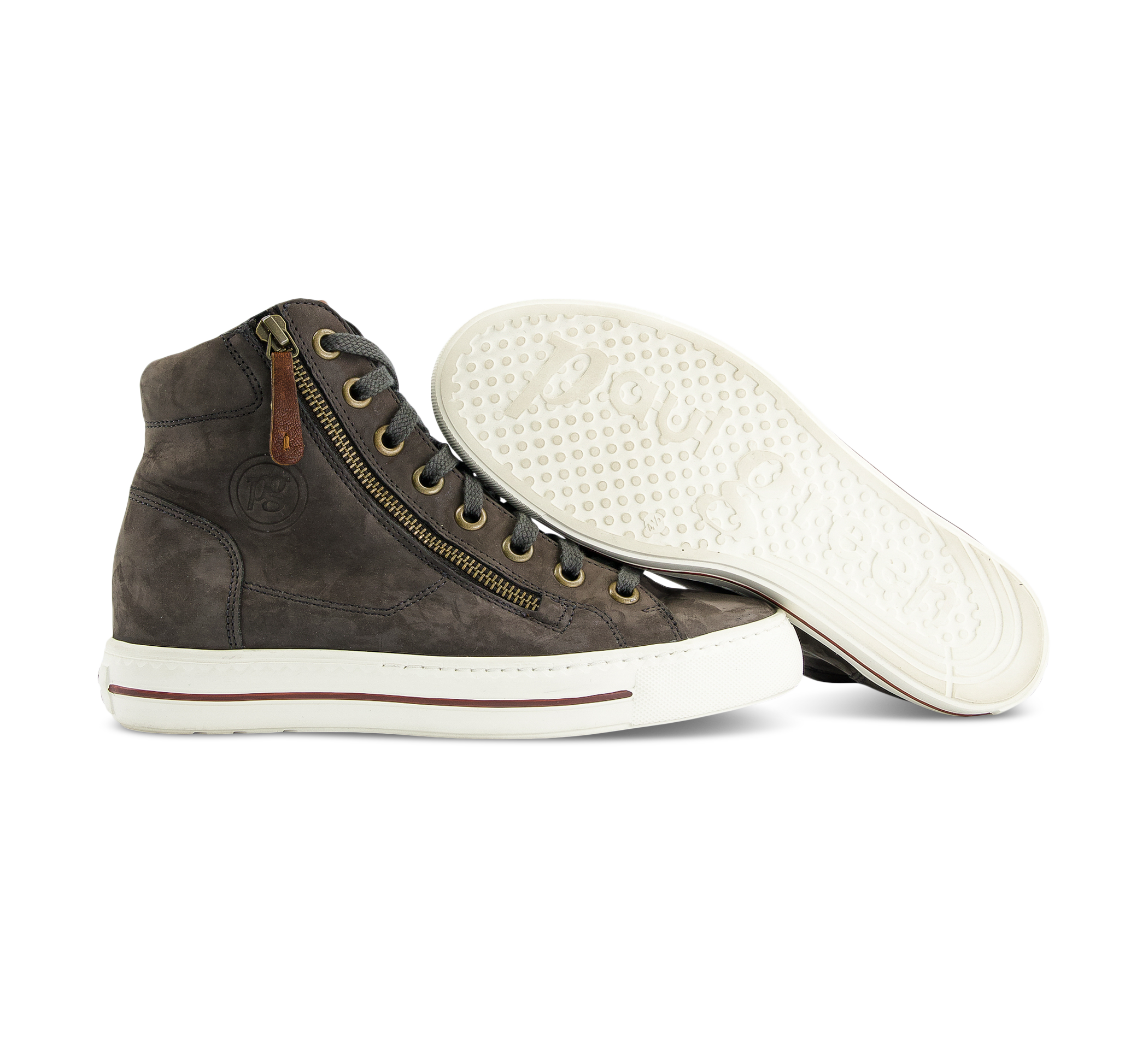 Paul Green Schnürstiefel Leder grau