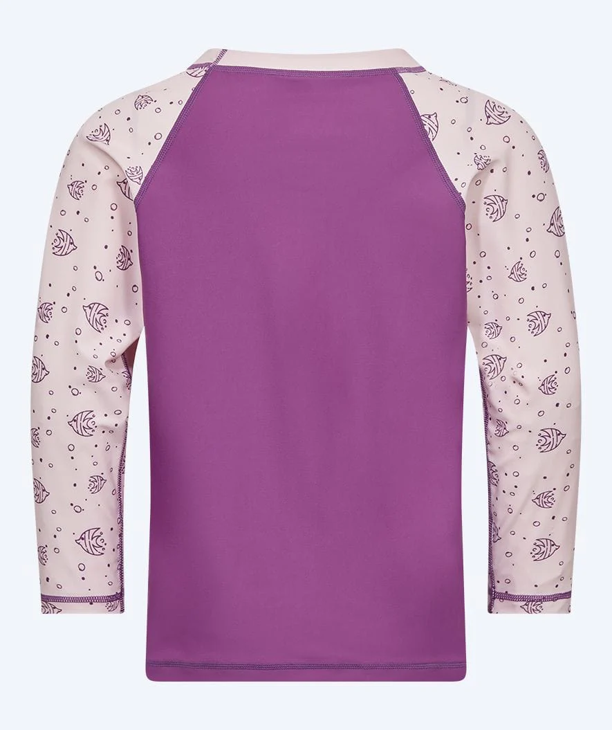 Watery UV-trøje til børn - Brandman Langærmet Rashguard - Pink/lilla