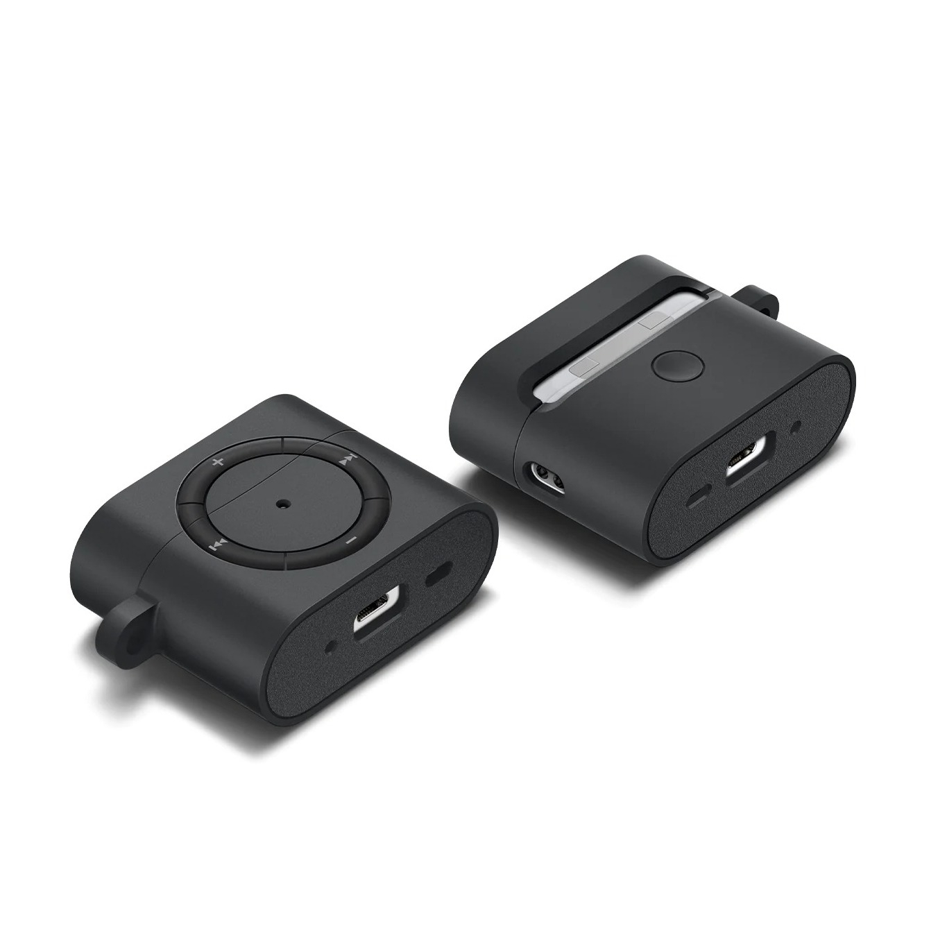 AirPods Pro 2 / AirPods Pro Classic Shuffle Hardcase Schutzhülle Abdeckung mit Karabiner (ACS05486) - Schwarz