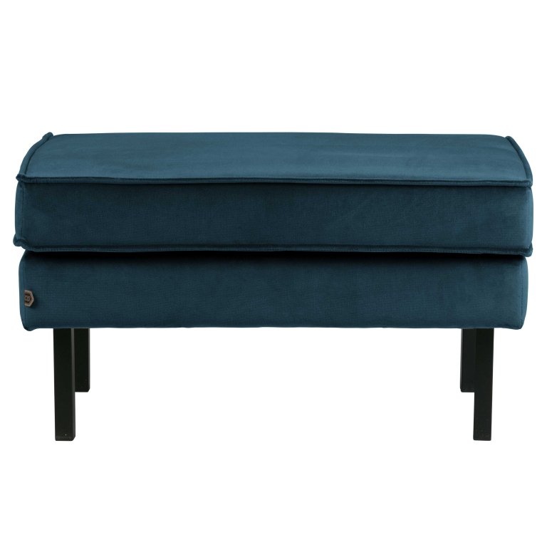 WOOOD Rodeo velvet hocker blue