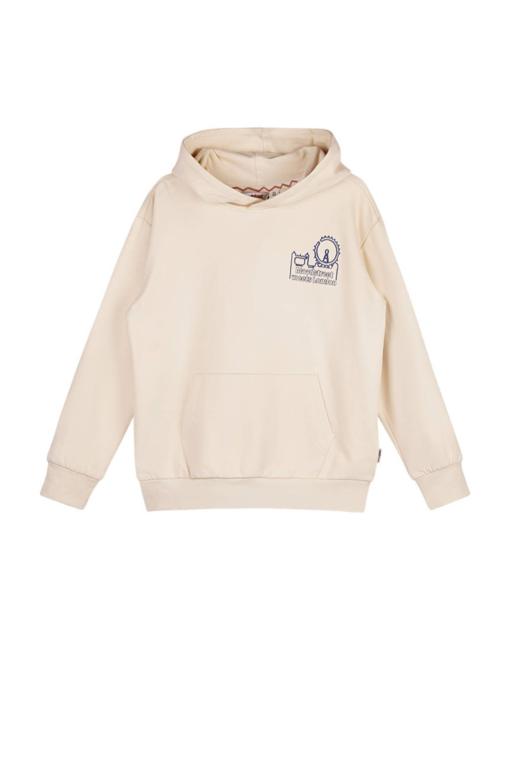 Moodstreet hoodie Sem met backprint beige