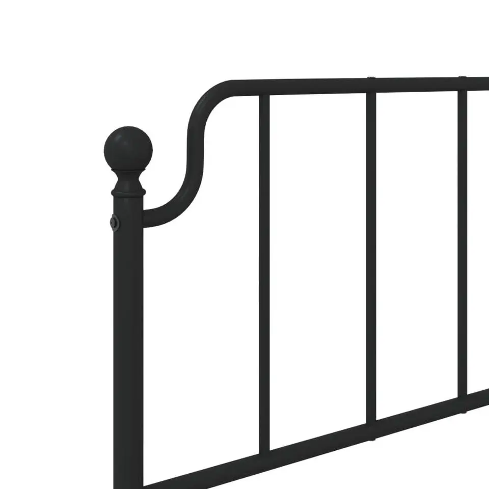 vidaXL - Metalen bed frame met hoofdbord - Zwart - 80x200 cm