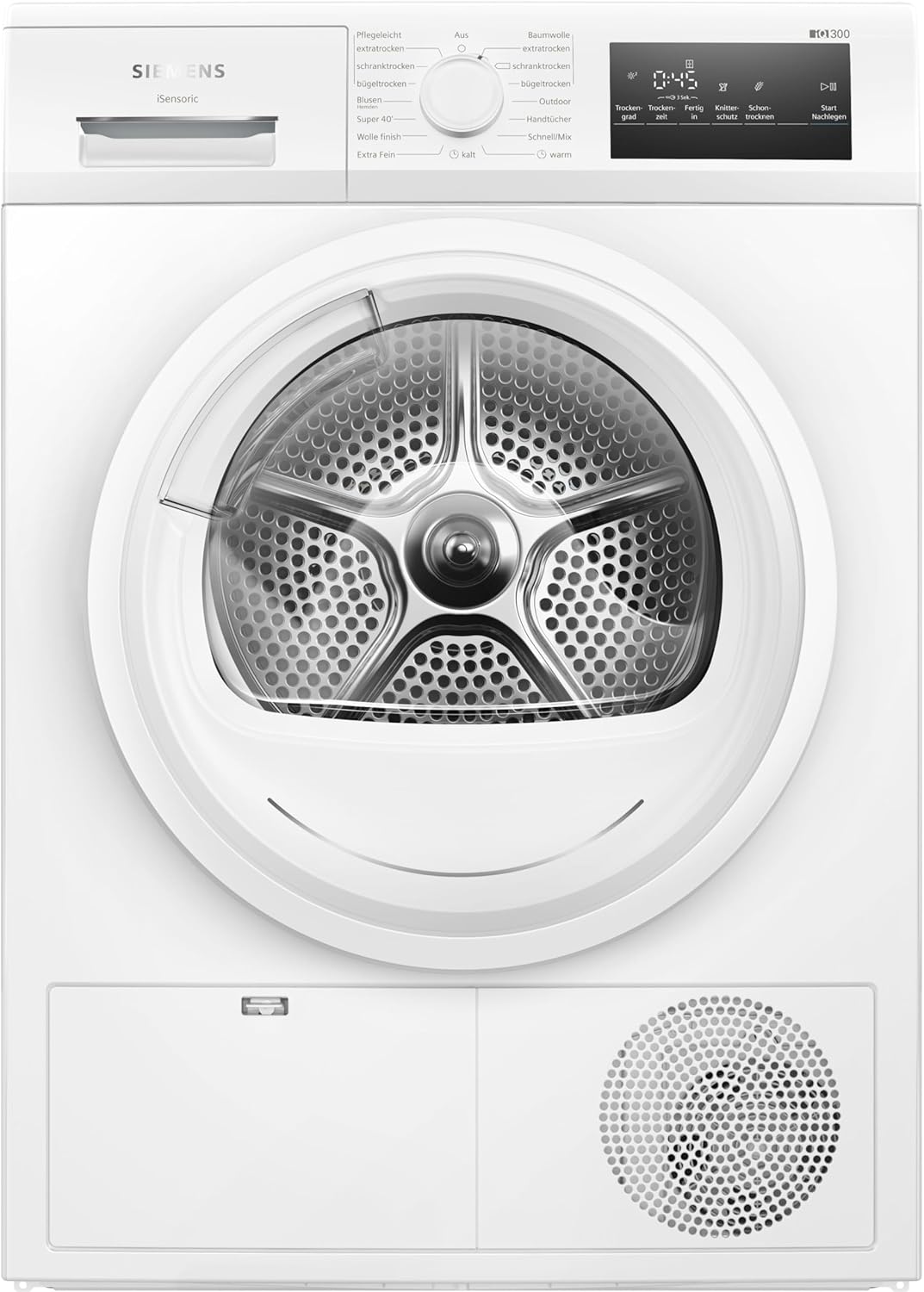 Siemens WT45HVA3 iQ300 Wärmepumpen-Trockner, 8 kg, autoDry-Technologie - schonendes, präzises Trocknen, Outdoor-Trockenprogramm - Trocknen von Funktionskleidung, easyClean-Filter - einfaches reinigen